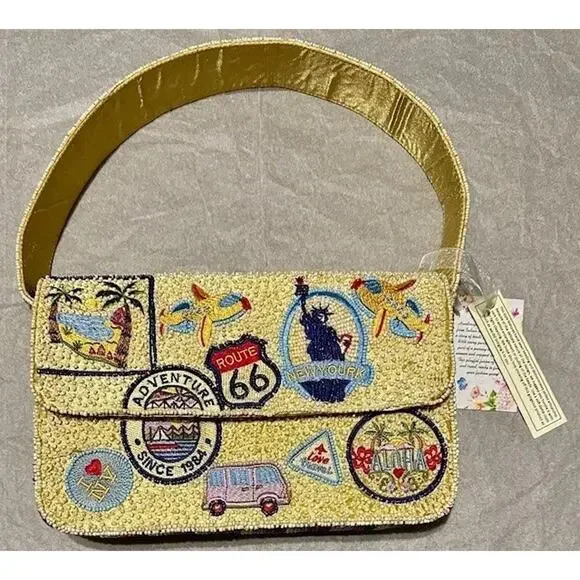 World Travel Beaded Handcrafted Made in India Bag Nwt - Picture 2 of 7